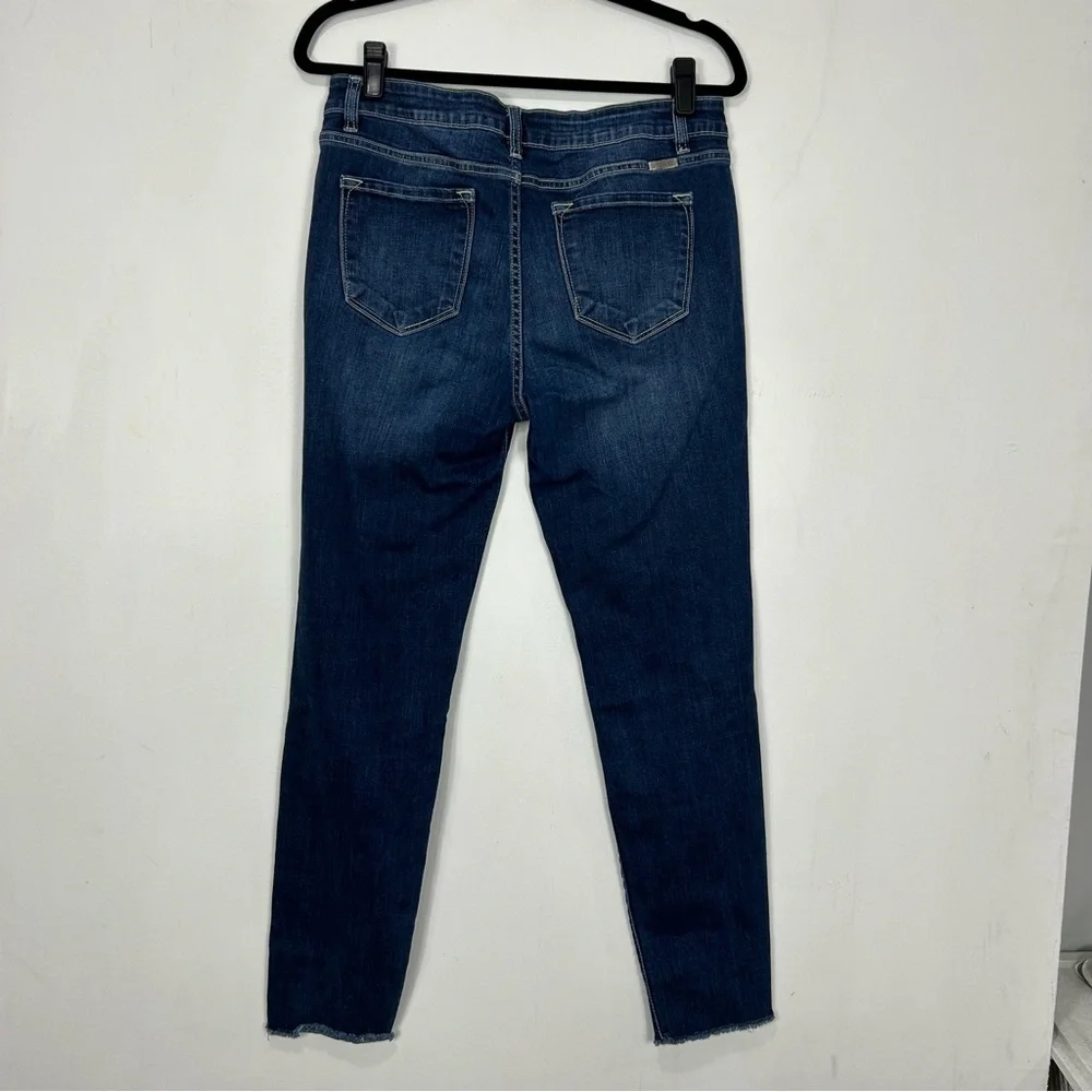 KANCAN dark wash distressed skinny jeans AA11